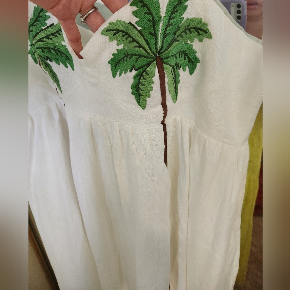 Farm Rio Coconut Tree Embroidered Maxi Dress, XL - Picture 9 of 17